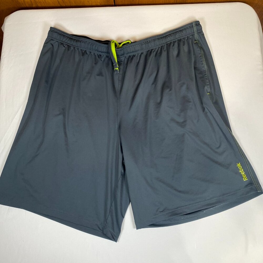 Reebok Workout Ready Collection Activewear Shorts Men's 2XL Gray Polyester Blend